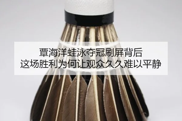 覃海洋蛙泳夺冠刷屏背后 这场胜利为何让观众久久难以平静